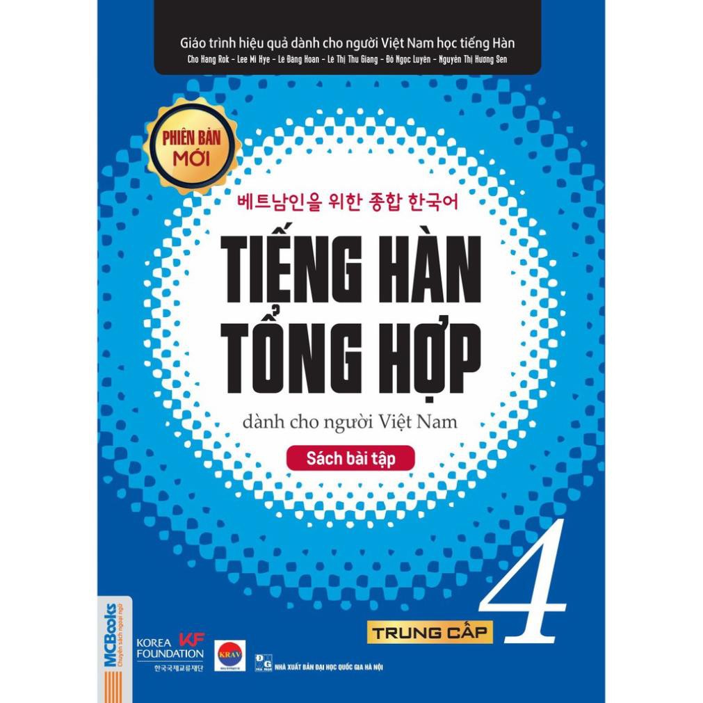 Sách - TIếng Hàn Tổng Hợp Dành Cho Người VIệt Nam - Sách bài tập - Trung Cấp 4 + tặng kèm bút hoạt hình