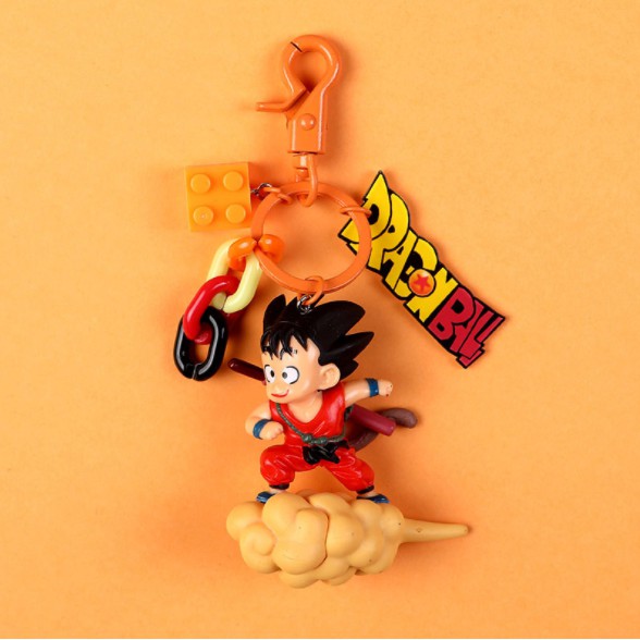 Móc khóa, móc túi hoạt hình Songoku nhí cưỡi cân đẩu vân Dragon Ball cute dùng làm quà tặng, dây treo balo, túi xách