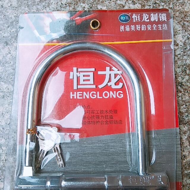 Khoá Xe chữ U Inox Henglong Siêu To Chắc Chắn