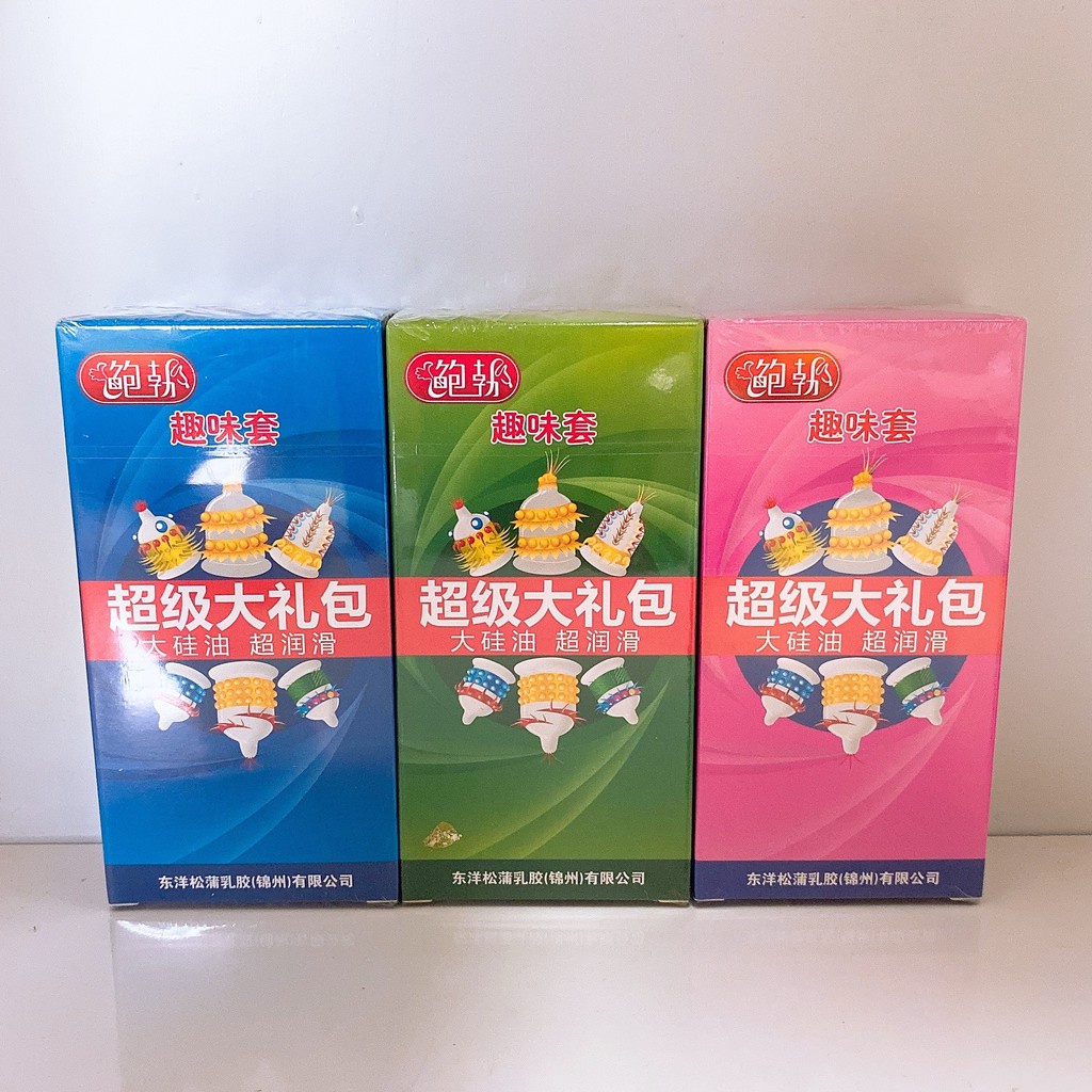 Bao cao su gân gai lớn Extra Sensitive kéo dài thời quan quan hệ Hộp 6 cái bcs 6 kiểu_NinaGen