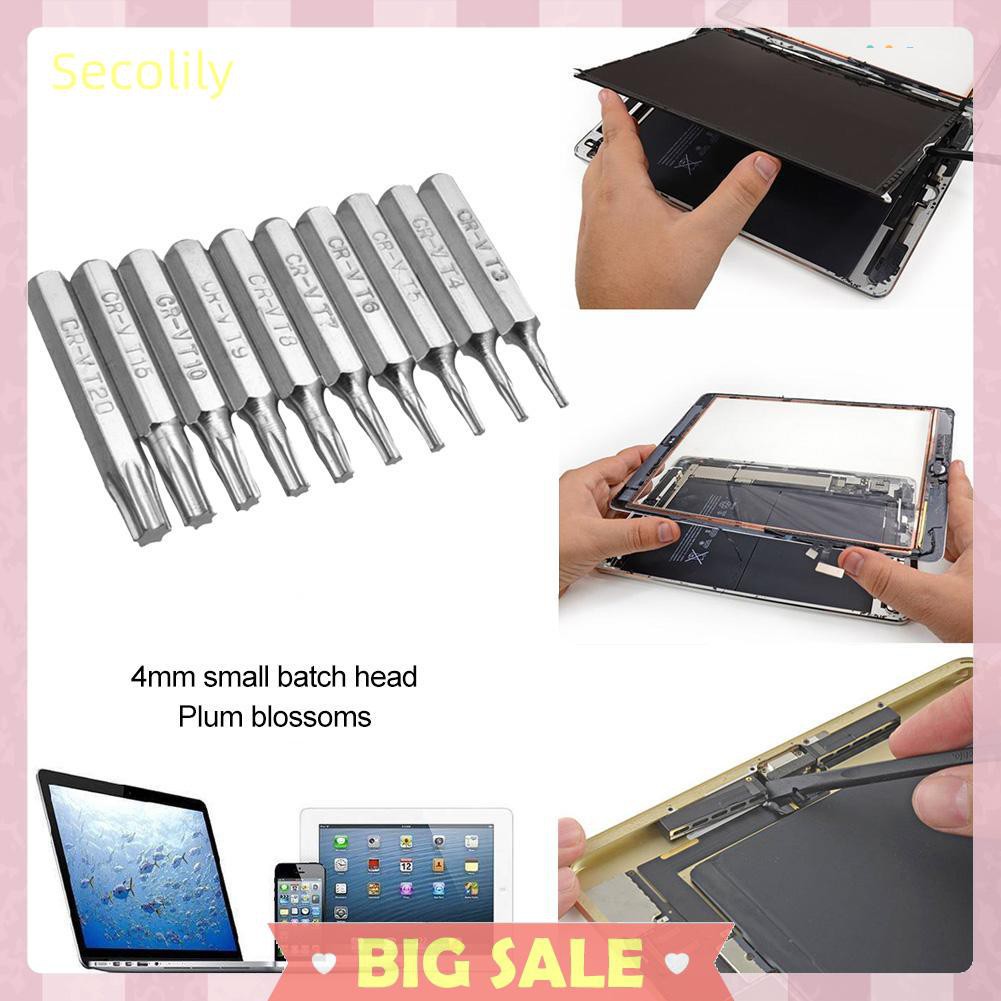 Set 10 Mũi Khoan Cr-V Torx Fit T3 T4 T5 T6 T7 T8 T9 T10 T15 T20