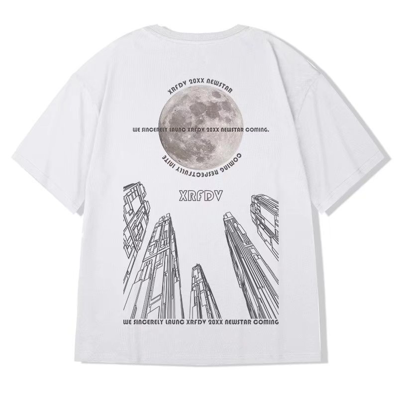 Áo Thun Nam Dáng Rộng In Chữ Phong Cách Nhật Bản Thời Trang Mùa Hè Cỡ Lớn M-8XL