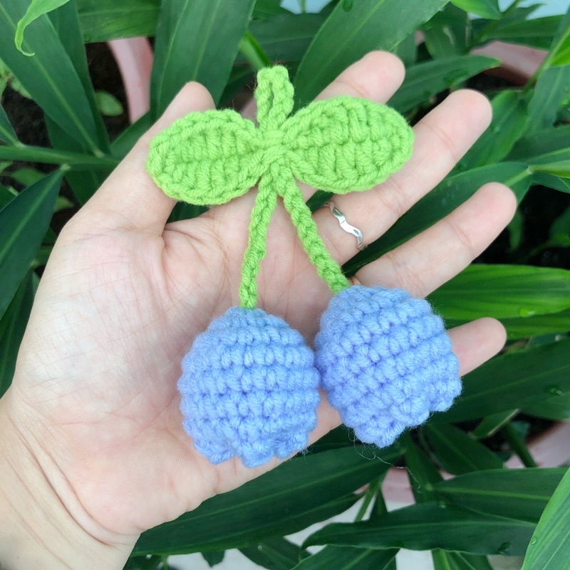 Móc khoá len hoa tulip