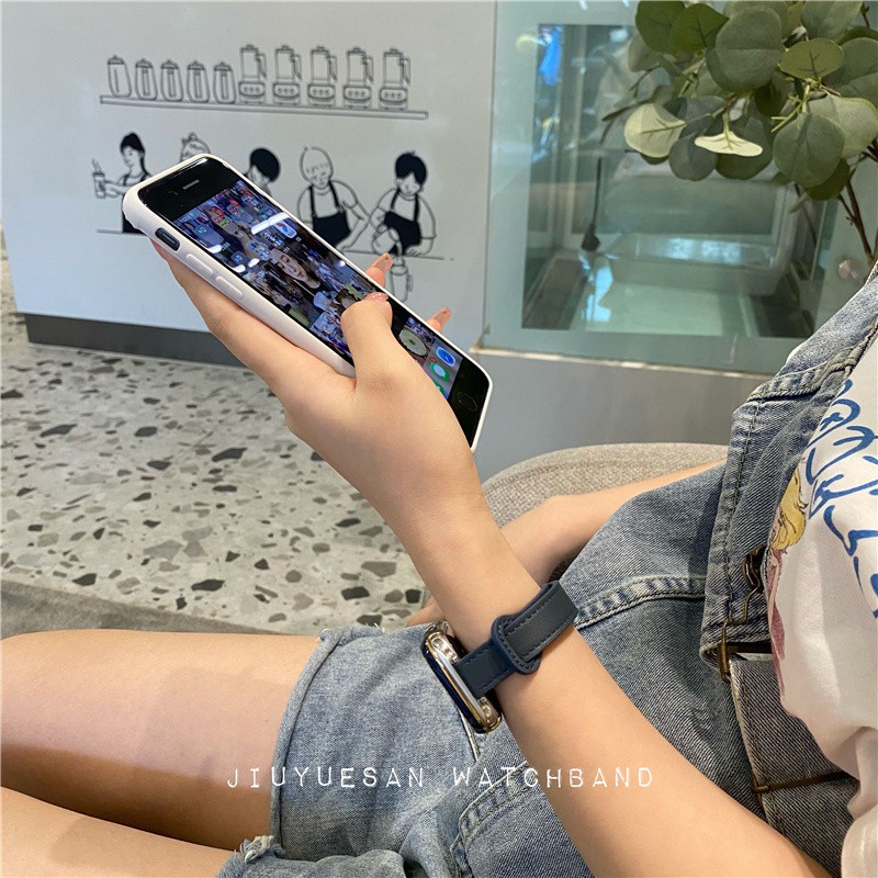 Dây Da Đồng Hồ Đeo Tay 6 Màu Thời Trang Cho Apple Watch Series 6 5 3 4 2 Se Iphone Iwatch 38mm 40mm 42mm 44mm T500