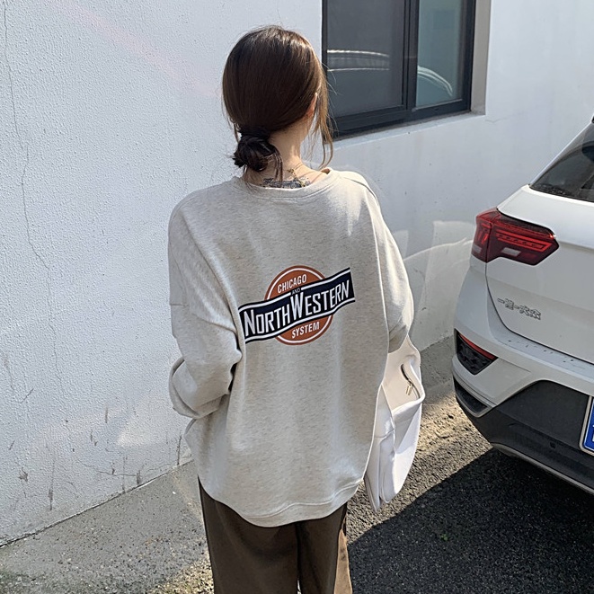 Áo Sweater In Chữ Phong Cách Hàn Quốc Xinh Xắn Cho Nữ