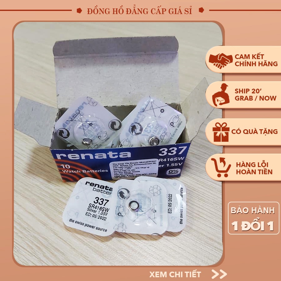 Viên pin đồng hồ Renata 416 - pin 337 SR416SW chính hãng Thụy Sỹ