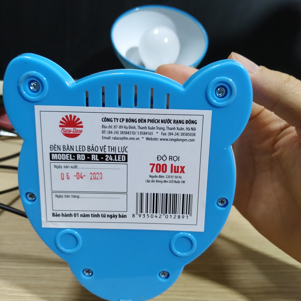 Đèn học RẠNG ĐÔNG chống cận RL-24 LED kèm bóng LED 5W tiết kiệm điện năng, bảo vệ thị lực pp Bởi DooDee Shop