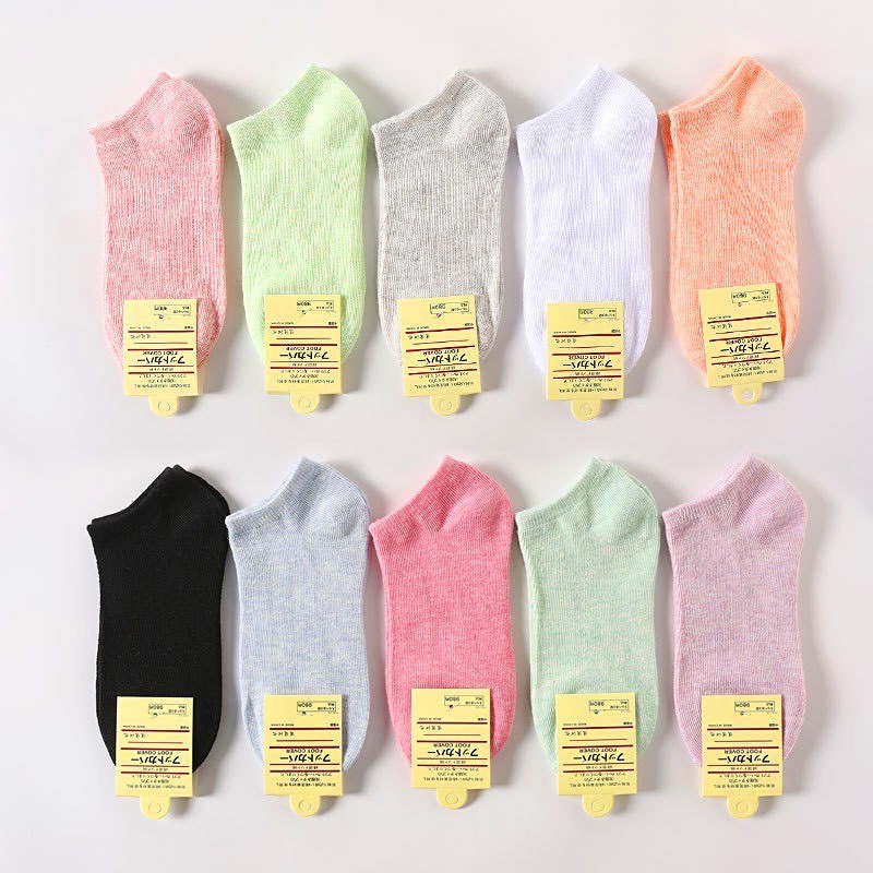 Vớ Nữ Xuất Khẩu Cotton 100% Co Giãn Nhiều Màu