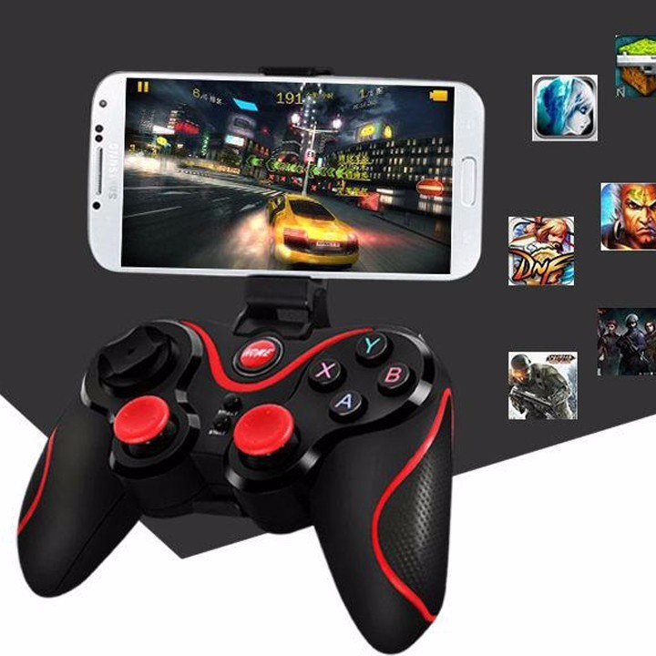 Tay Cầm Chơi Game X3/T3 Có Bluetooth Cho Smartphone, PC, Laptop, Android, IOS, Windows Có Giá Kẹp Điện Thoại