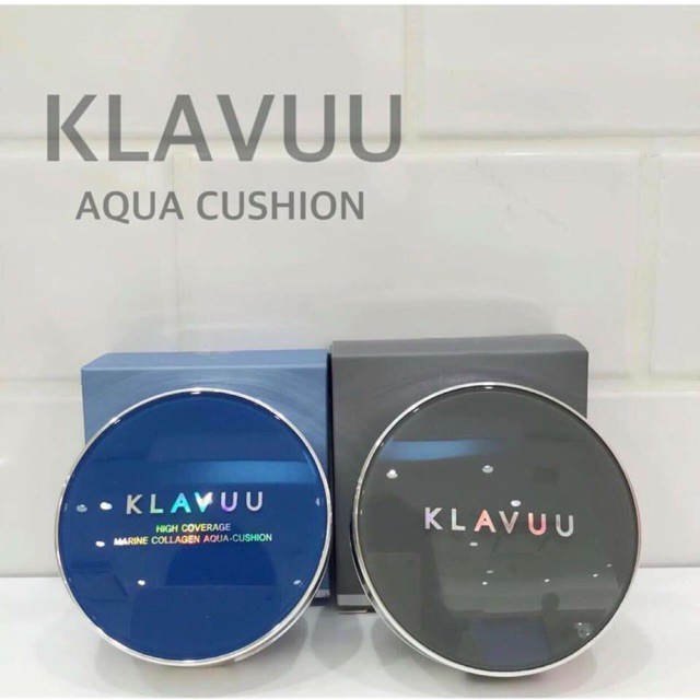 Phấn Nước Klavuu Blue Pearlsation High Coverage Marine Collagen Aqua Cushion