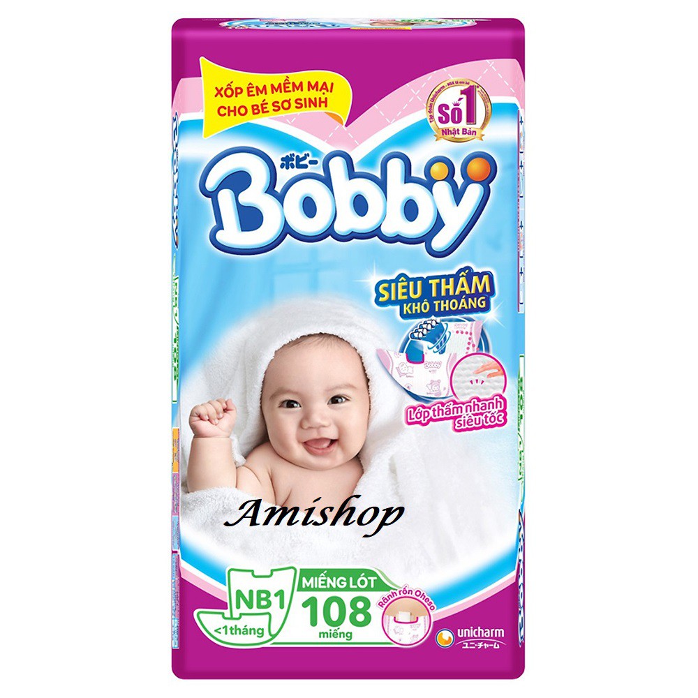 Miếng lót sơ sinh Bobby New Born 1-108 miếng