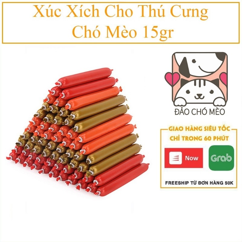 Xúc xích chó mèo có thể ăn liền đồ ăn vặt chó mỗi cây 15gr - Lin Pet