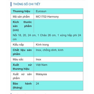 BỘ NỒI INOX MC1702- HARMONY