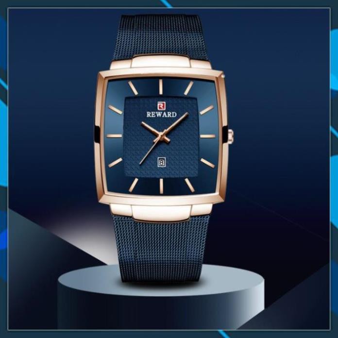 Đồng hồ nam Reward mặt vuông, hàng chính hãng bảo hành 1 năm