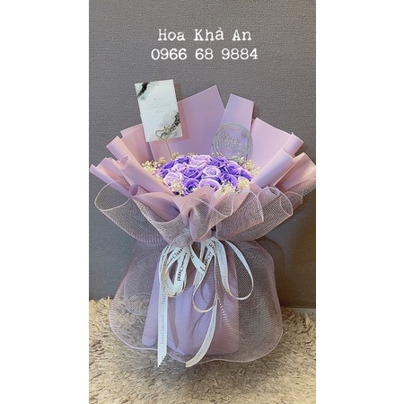 Bó hoa Sáp 35bông viền babi khô cao cấp. ship hoả tốc HN