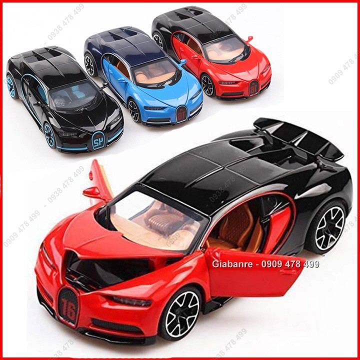 Xe Mô Hình Kim Loại Siêu Xe Bugati Chiron Tỉ Lệ 1:32 - Miniauto - Đỏ - 9656do