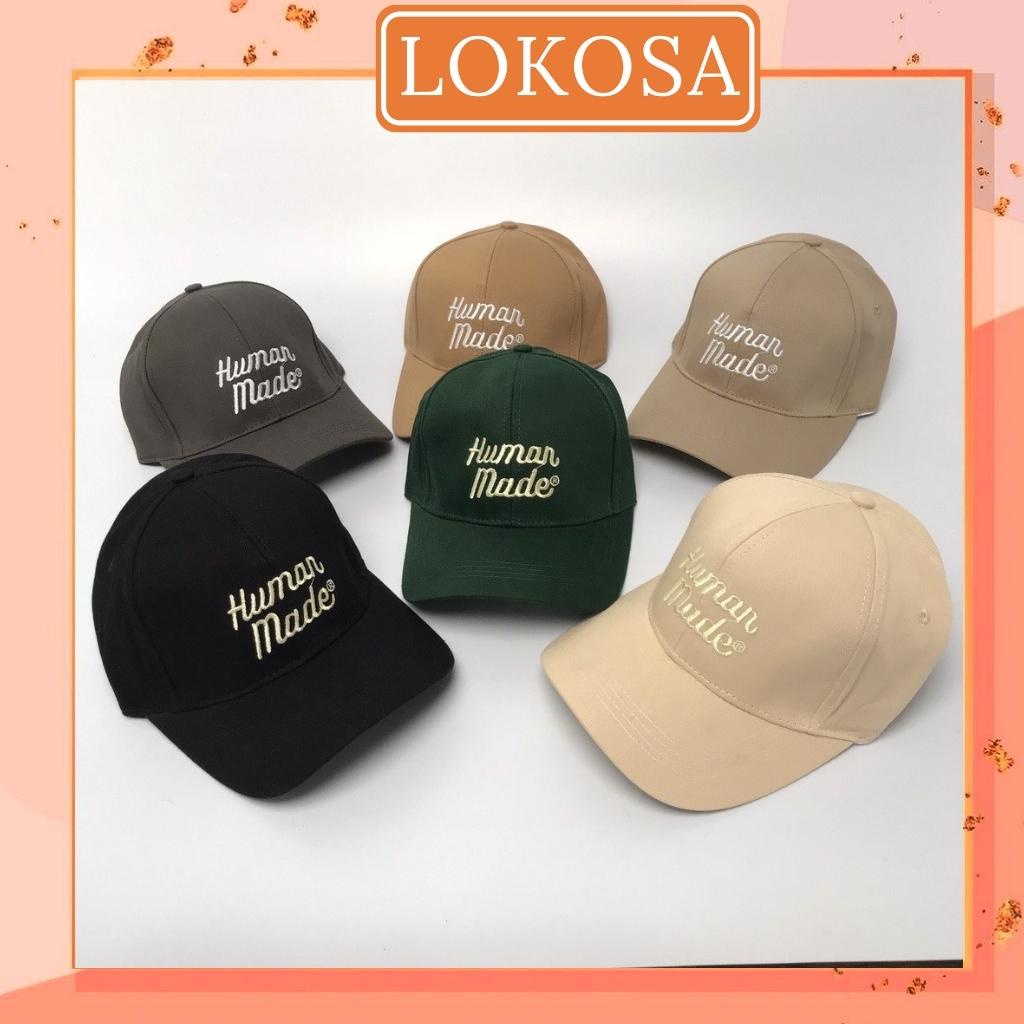 Mũ Lưỡi Trai Nữ LOKOSA Nón Kết Human Made Unisex Thời Trang Hàn Quốc Nhiều Màu cao cấp form unisex NO005