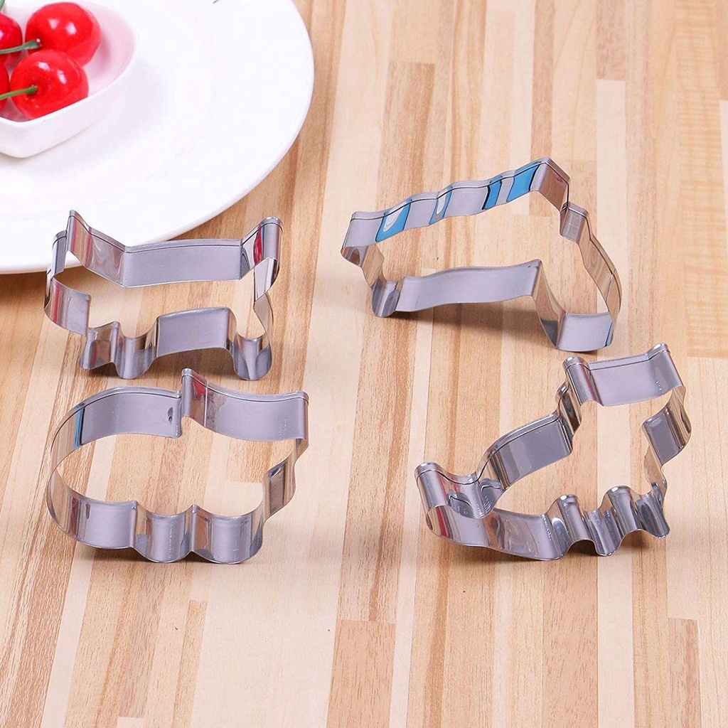 Khuôn Cắt Tạo Hình Bánh Quy Hình Mèo Bằng Thép Không Gỉ DIY