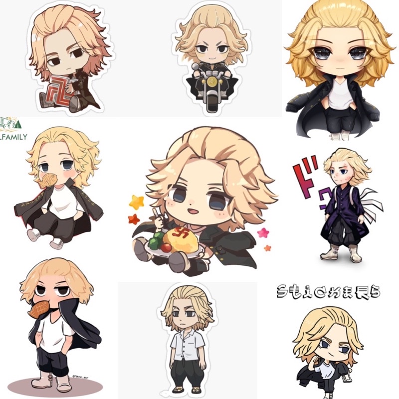ảnh Sticker Mikey tokyo revengers 30 hình ép lụa khác nhau / Hình dán Mikey