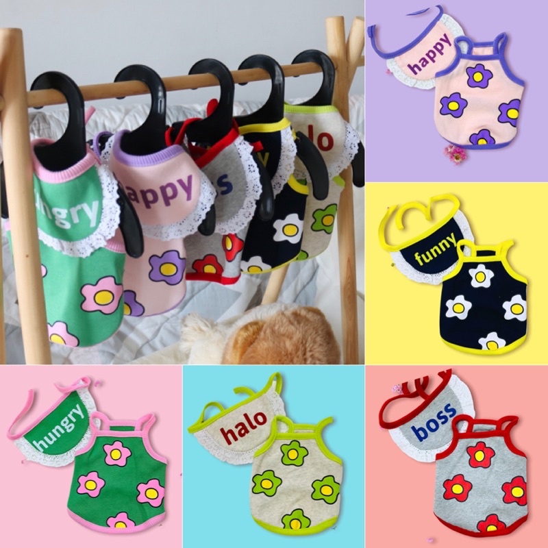 Áo Dây Hoa tặng Kèm Yếm Cho Thú Cưng