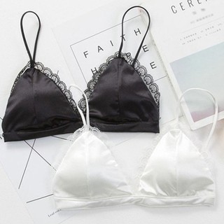Áo bra satin lụa bóng viền ren loại đẹp AL08