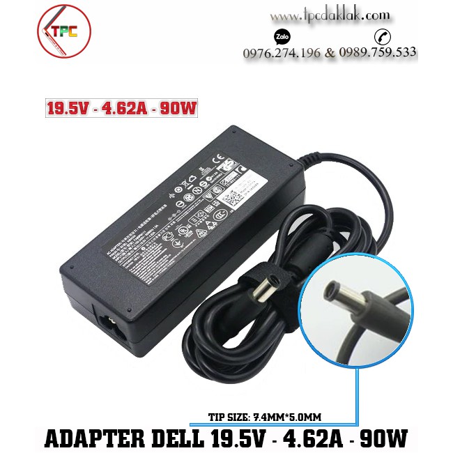 Sạc Laptop Dell Inspiron 15 5521, 5421, 3521 ( OEM Design ) | Adapter 19.5V - 4.62A - 90W (  7.4 X 5.0MM )