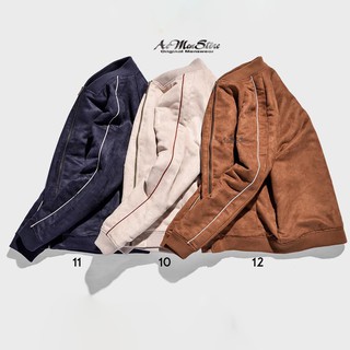 Áo khoác da lộn Bomber 3 màu AK012