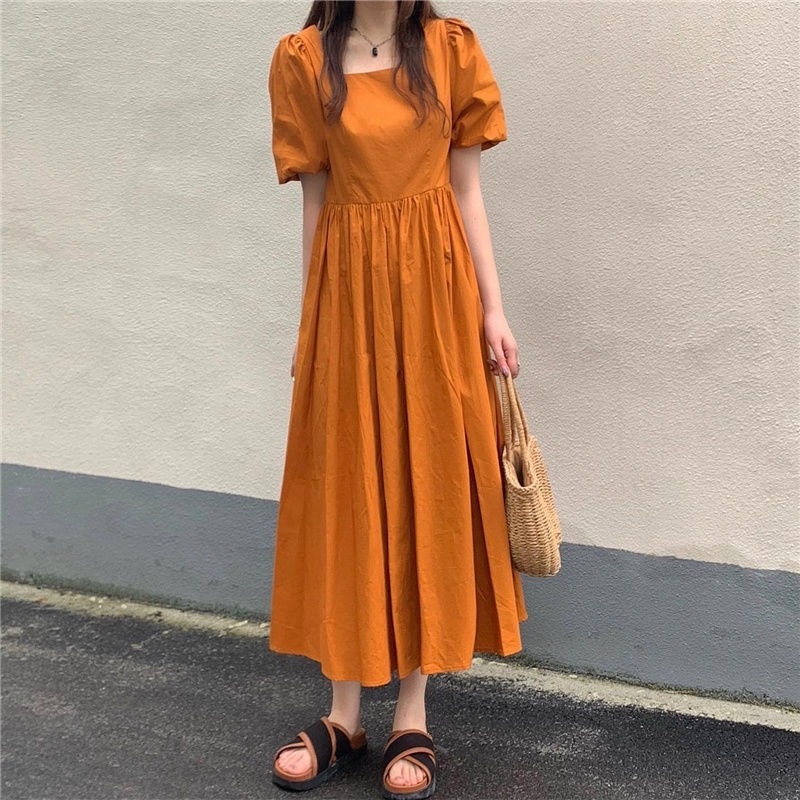 Đầm Ngắn Tay In Họa Tiết Hoa Chuông Phong Cách Pháp Thời Trang Mùa Hè Cho Nữ