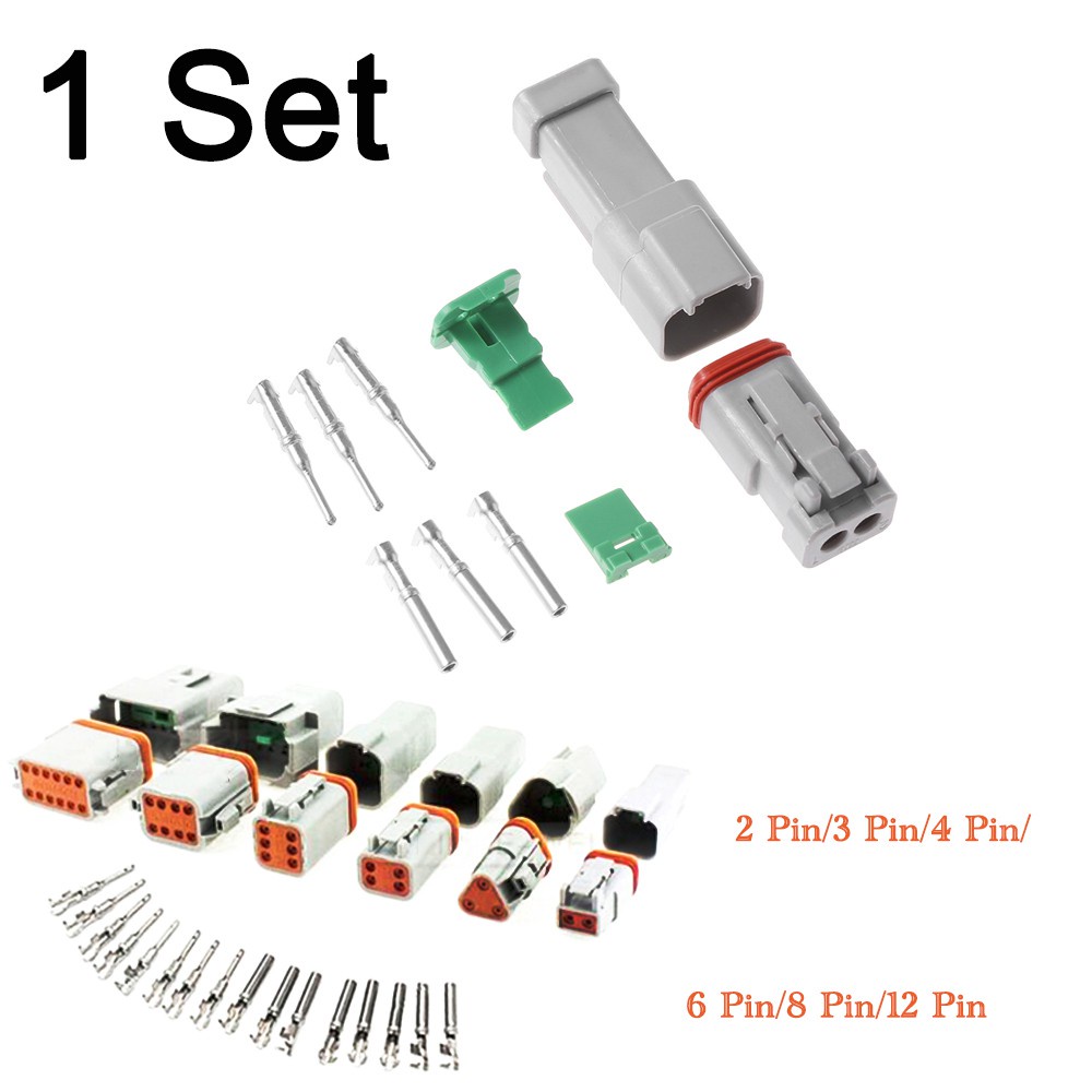 Set đầu nối dây điện chống thấm nước Dt06 / 04 2 / 3 / 4 / 6 / 8 / 12 chấu cho xe hơi / xe tải / xe máy