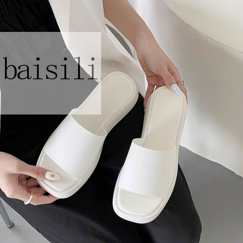 DÉP XUỒNG BAISILI - DÉP NỮ THỜI TRANG QUAI NGANG BẢN TO TRƠN NỮ TÍNH ĐẾ BẰNG BD211013