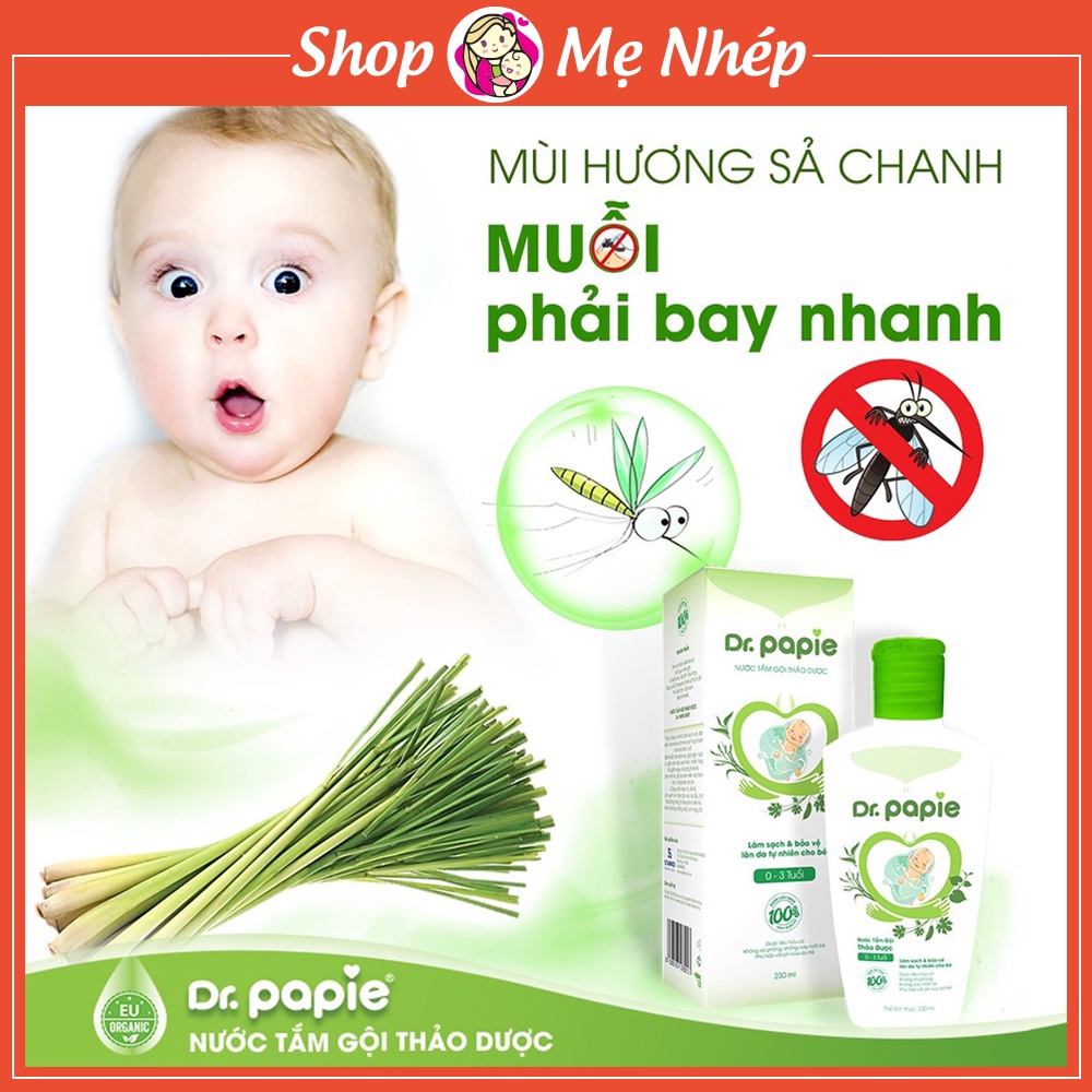 Nước Tắm Thảo Dược Dr Papie Cho Bé Giúp Ngăn Ngừa Và Giảm Các Vấn Đề Về Da Chai 230ml