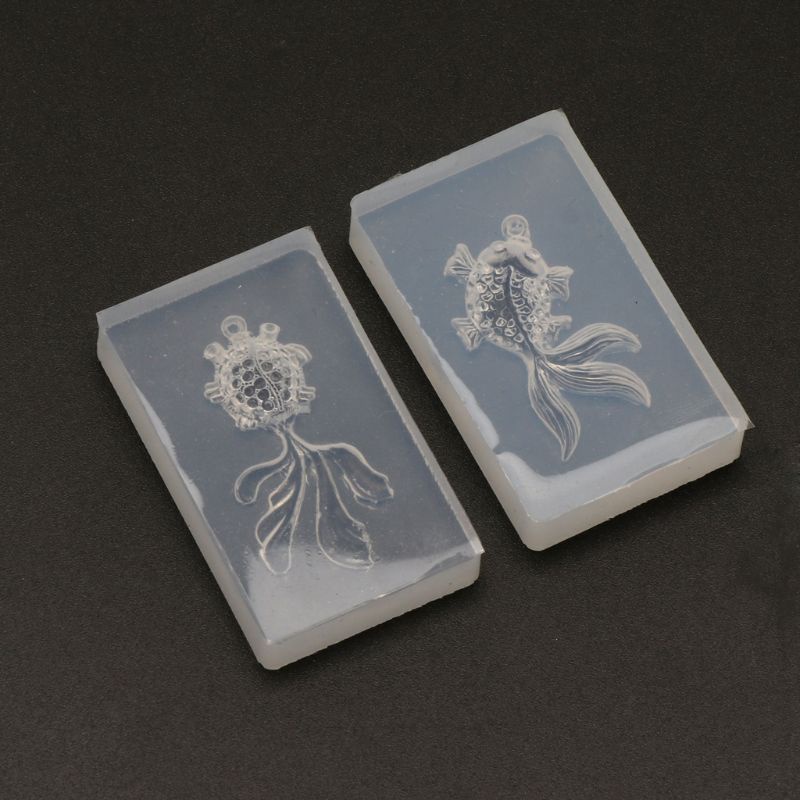 Khuôn Silicone Tạo Hình Cá Vàng 3D Làm Đất Sét