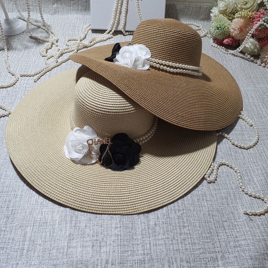 Mũ Cói thời trang đi biển Vành Rộng sang chảnh (giá sỉ)