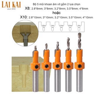 Bộ 5 mũi khoan âm vít