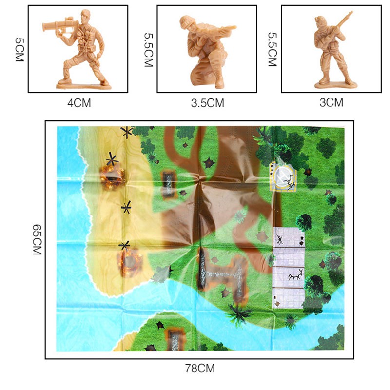 70Pcs/Lot Military Plastic Soldier Model Toy Army Men Accessories Kit for Boys