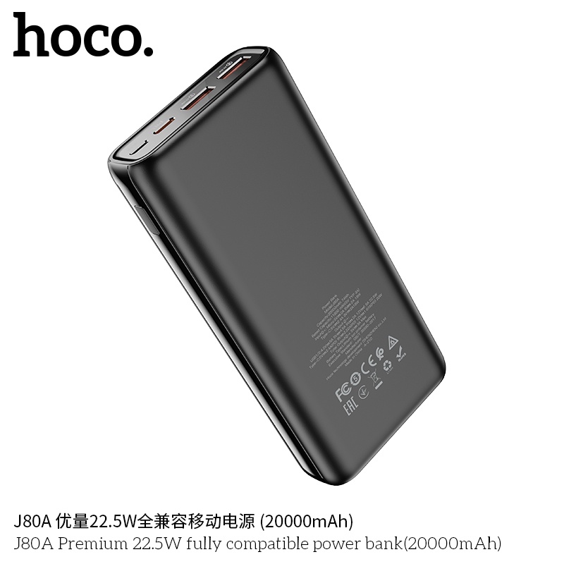 Sạc dự phòng 20000mAh Hoco J80A, sạc nhanh PD 22.5W - 5A - có đèn led hiển thị pin - Bảo hành 12 tháng