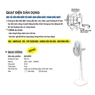 Quạt cây LiOA QC-409E/ELG/EWH