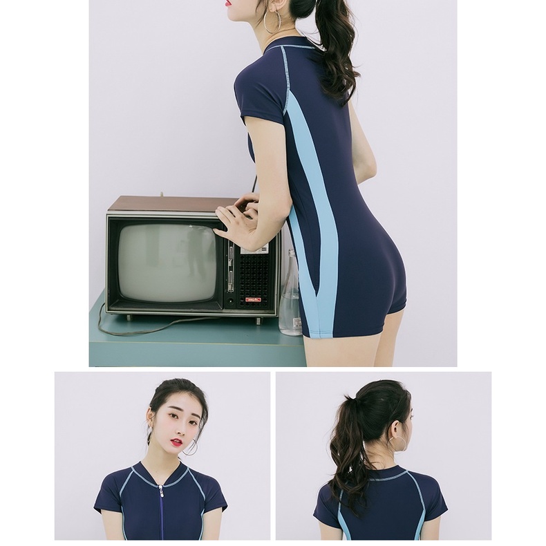 Đồ bơi nữ kín đáo liền thân cao cấp - Đồ tập Yoga cộc tay quần lửng BBW8802