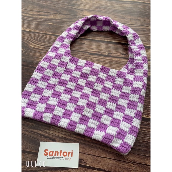 Túi len caro đan móc len thủ công Nhà Santori Shop