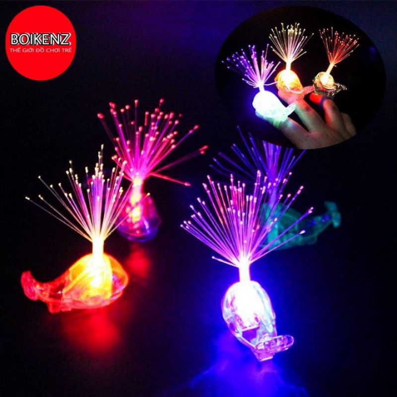 Đồ Chơi Đèn Con Cá Con Công Phát Sáng Sợi Quang , Đèn Led Dây Cước 3T10