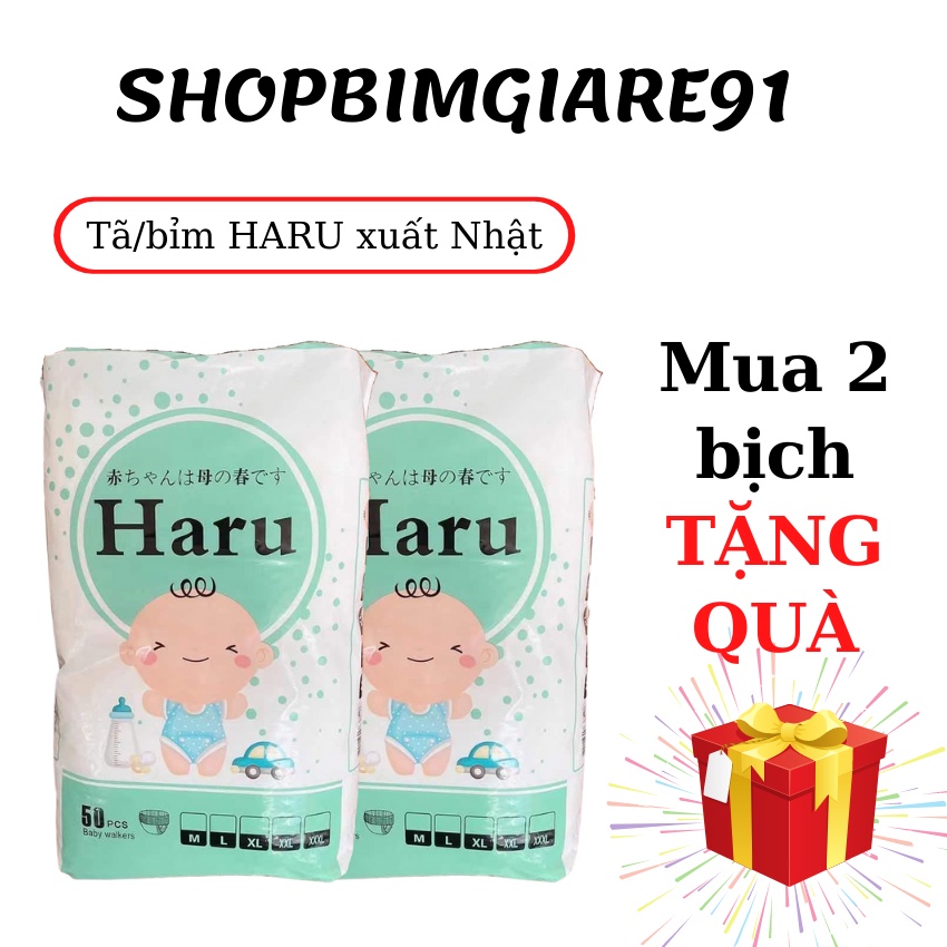 Tã bỉm HARU xuất nhật dán Size M50L50XL50XXL50XXXL50