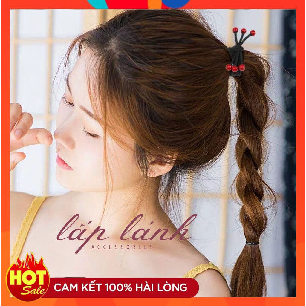 [Có sẵn] CỘT TÓC DÂY CỘT ĐỦ MÀU HẠT NGỌC BI ĐƠN GIẢN TINH TẾ PHONG CÁCH THỜI TRANG DỄ THƯƠNG
