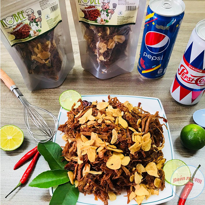 Khô heo cháy tỏi 200G ngon chuẩn đậm vị túi zip tiện lợi 01197-01190-01189