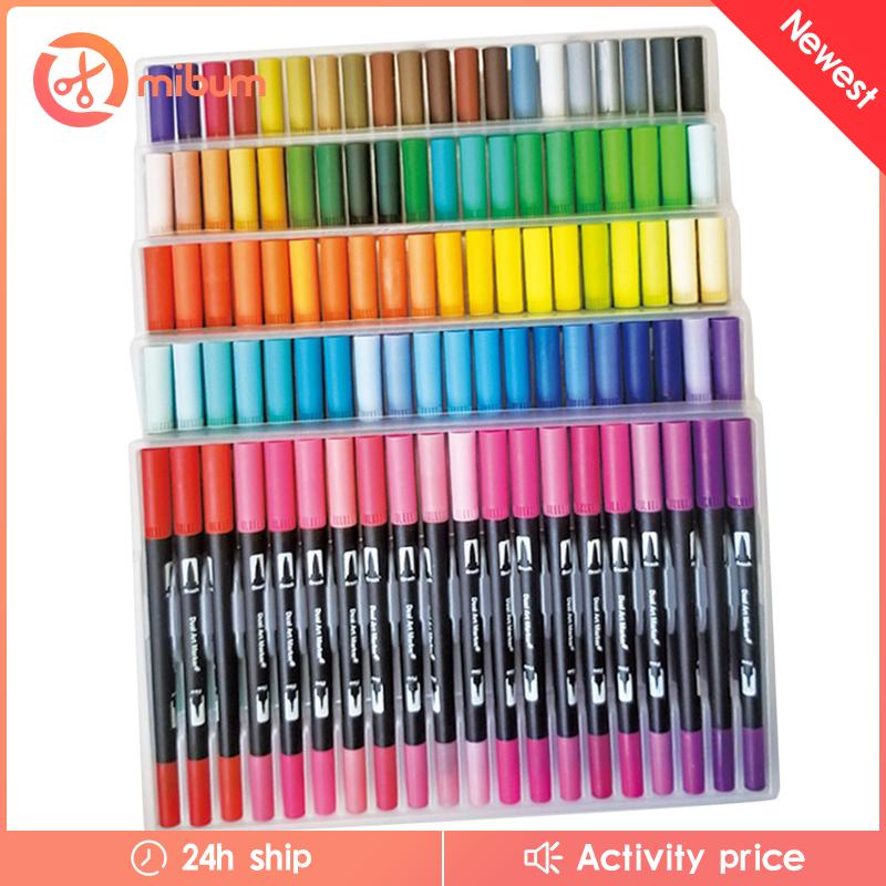 Set 60 / 100 Bút Màu Nước Hai Đầu Dùng Vẽ Tranh / Bảng Chữ / Trường Học / Văn Phòng