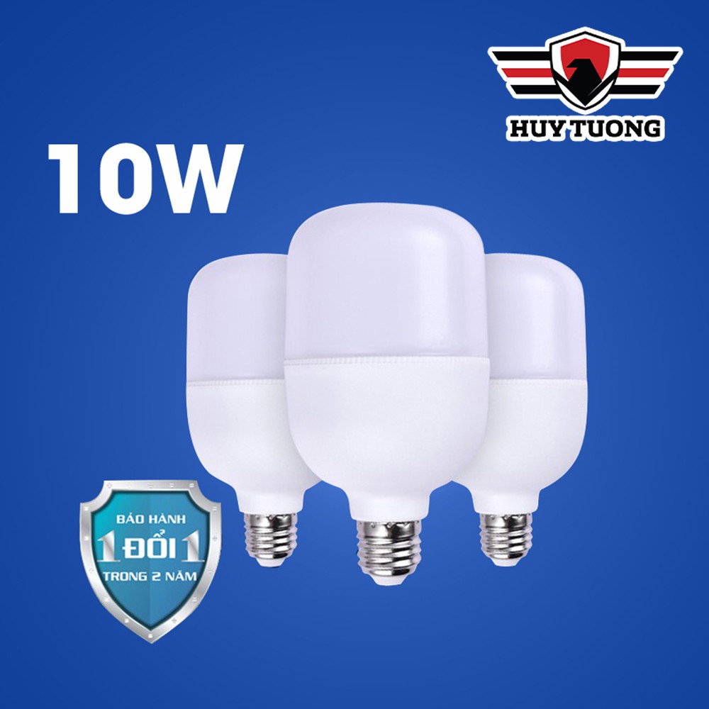Bóng đèn Led Bulb siêu sáng, Bóng led bulb trụ nhựa ánh sáng trắng (5W-10W-15W-20W-30W-40W-50W) cao cấp - Huy Tưởng