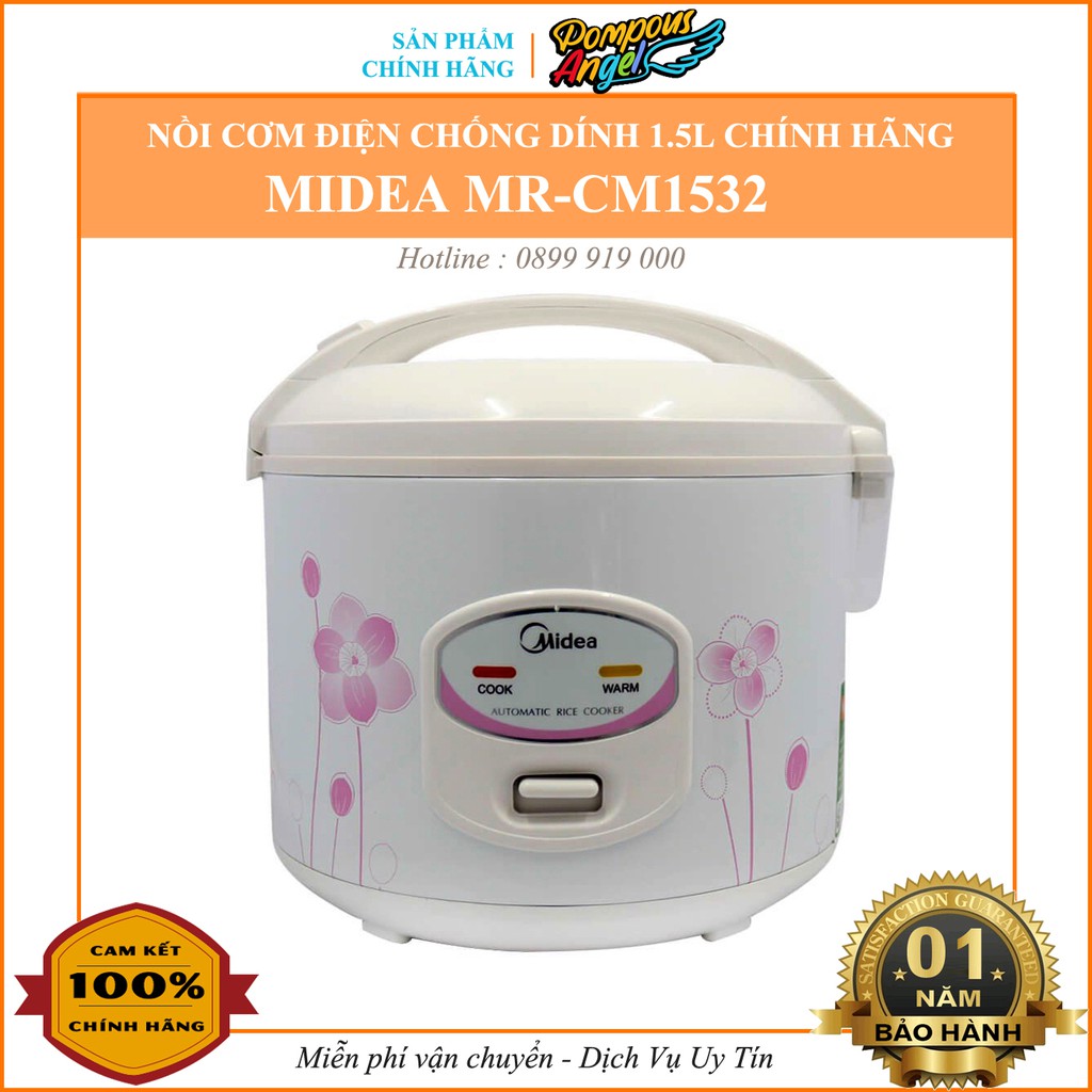 [Chính hãng] Nồi cơm điện từ , Nồi cơm điện đa năng, nồi cơm nắp gài thông minh MIDEA MR-CM1532 1.5L 700W chính hãng