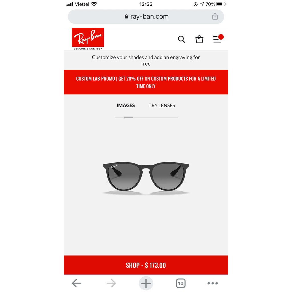kính râm RayBan Erika