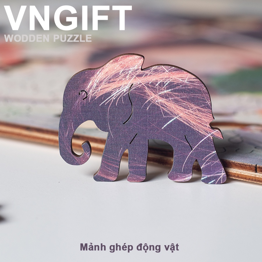 Bộ PuzzleTranh gỗ xếp ghép hình theo yêu cầu VN GIFT – Chủ đề animals các loài vật