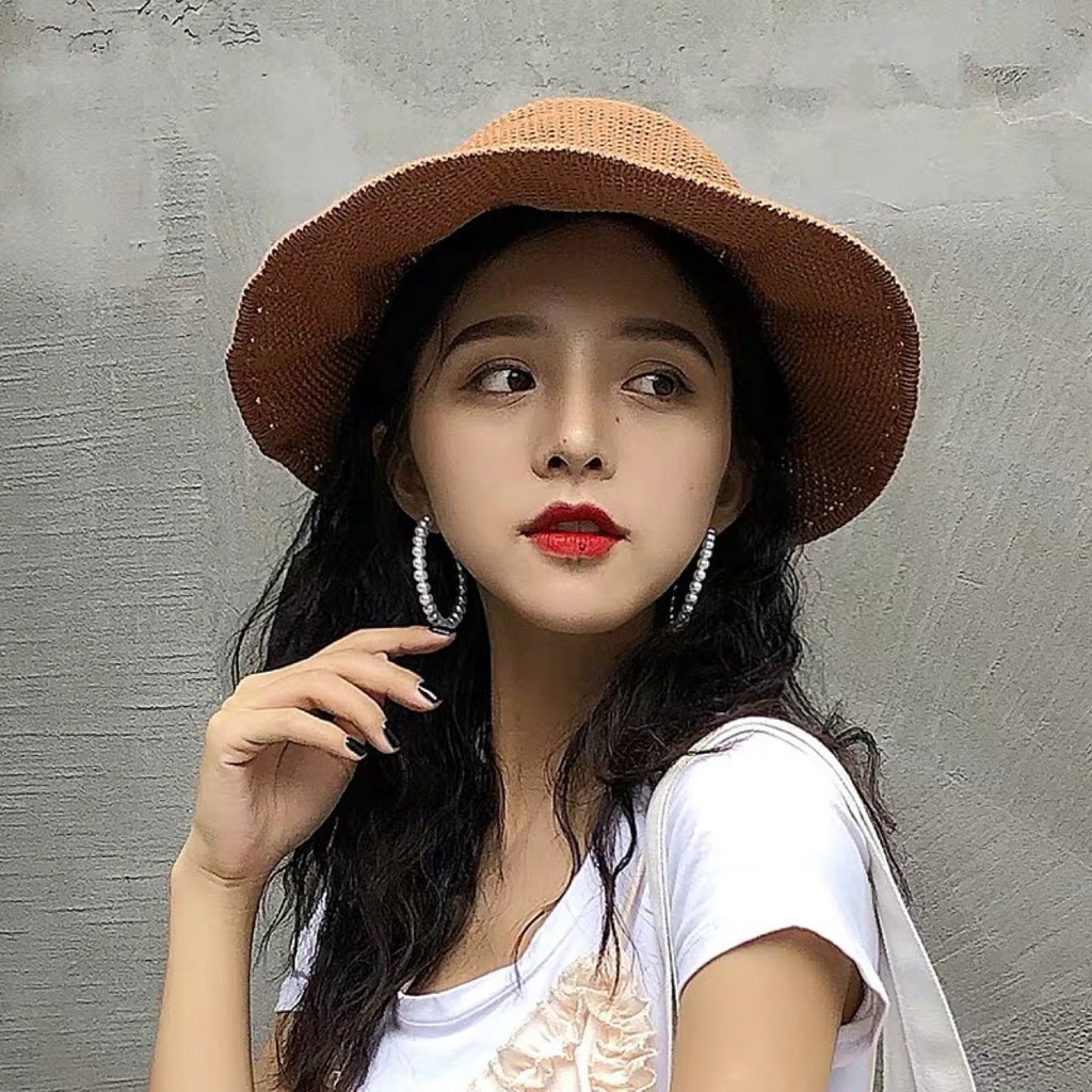 Mũ nón cói đi biển hở chóp gấp gọn phong cách hàn quốc siêu xinh; M16 - BONMIE
