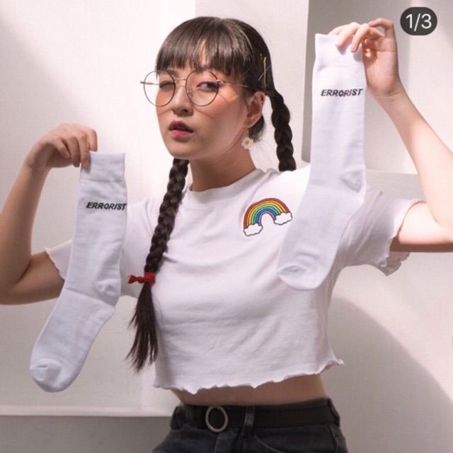 ÁO CROPTOP THÊU CẦU VỒNG